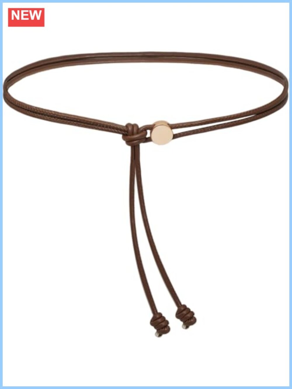 Skinny PU Leather Knotted Rope Belt Thin Tie Waist for Dresses